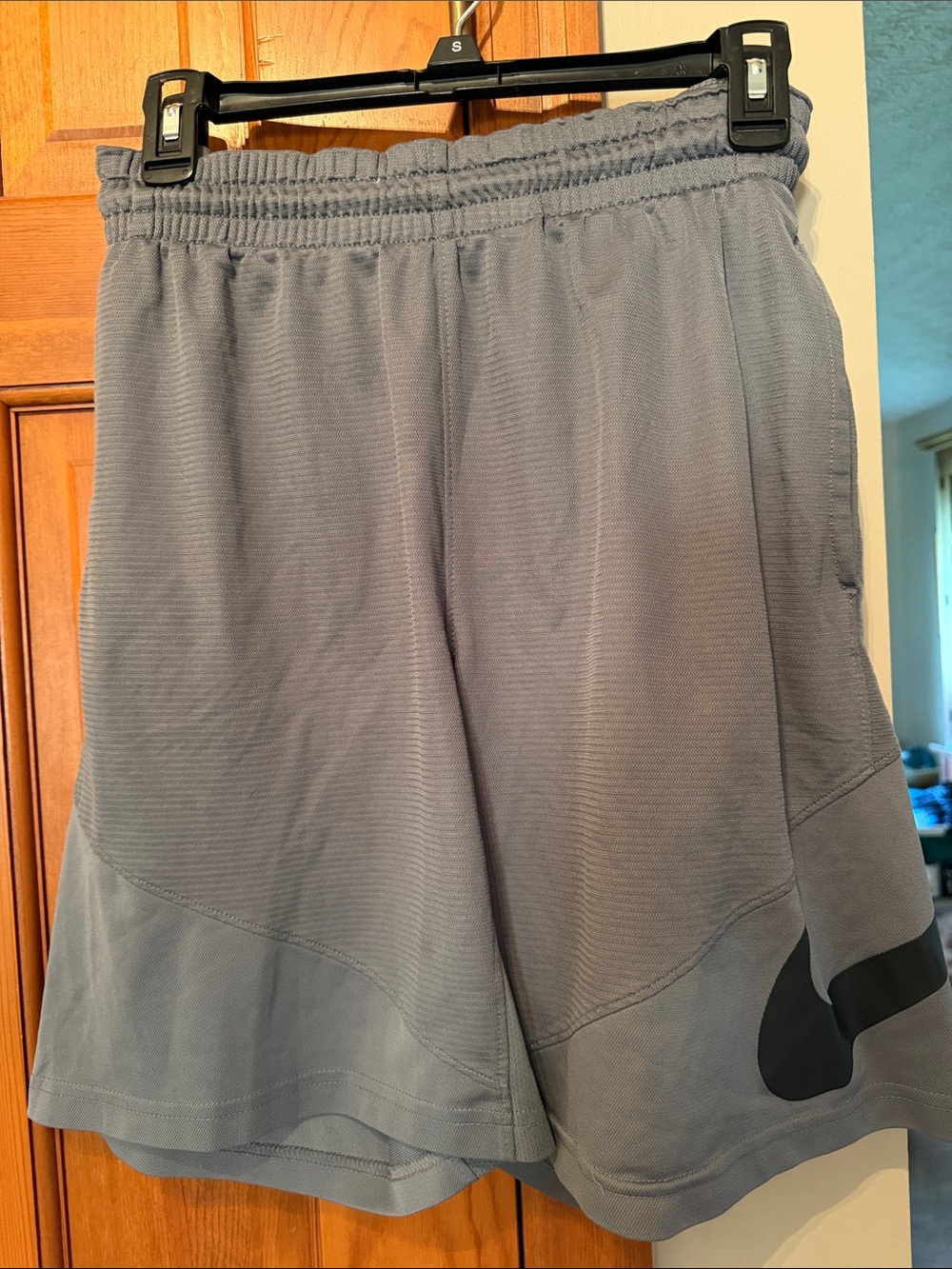 Nike Men's Athletic Shorts in Gray with Black Swoosh